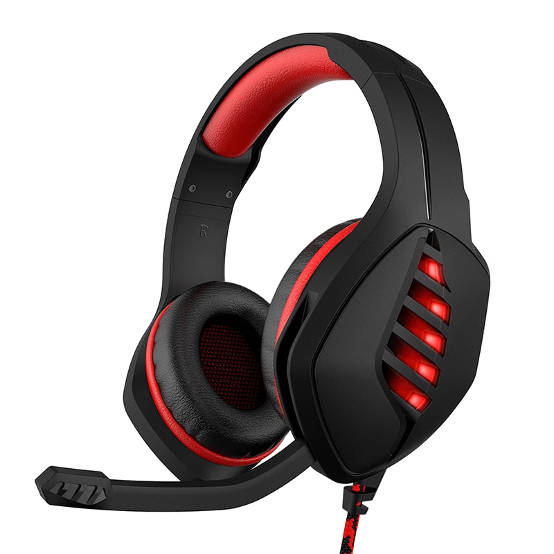 【eu-stik】 autonom r & d ulovlig model  ps4 headset-kabel skinnende øre mikrofon mundstykke: Sort rød