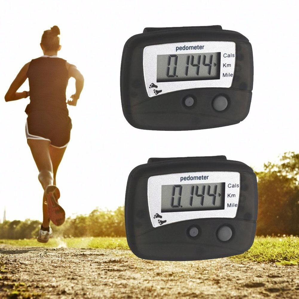 Black Portable Multi-functional Lcd Display Digital Outdoor Pedometer Equipment Steps Calorie Counter Distance Sports Walki H0R8