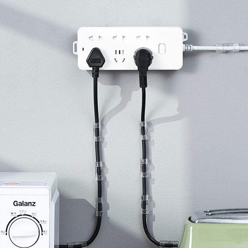 20 Pack Transparent Cable Clips Organizer Wire Holder Cord Management Self-Adhesive Cable Fixed Clamp Easy to Use