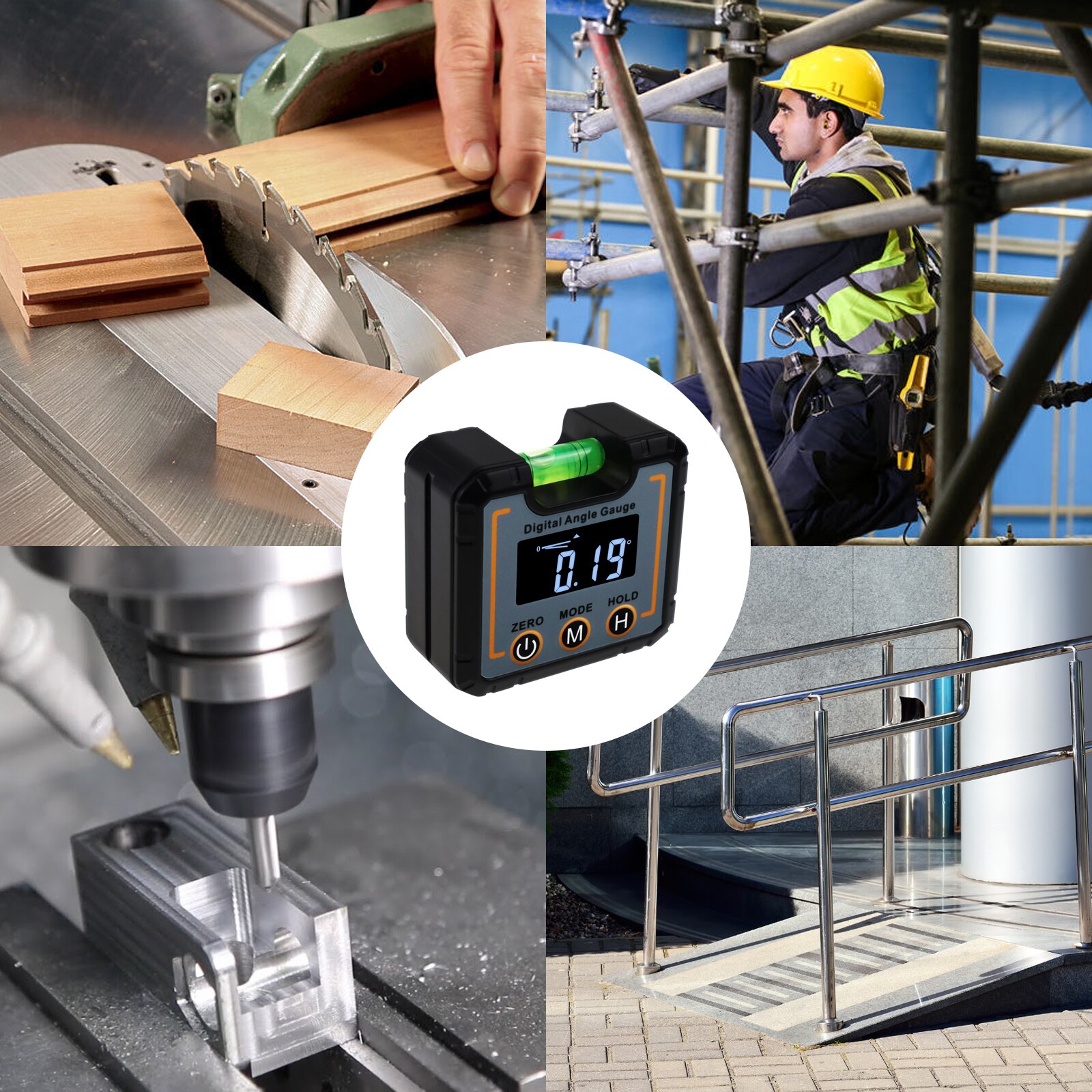 Angle Protractor Finder Digital Gauge Level Inclinometer with Bubble Level Magnetic Base for Woodworker, Craftsman, or Builder