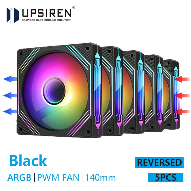 UPSIREN PF-14 PRISM 4PRO ventilateur de châssis d'ordinateur 14 cm ARGB 4 broches PWM ventilateur de refroidissement silencieux 12 V grand Volume d'air 61,5 CFM/650-1800 tr/min: Rose