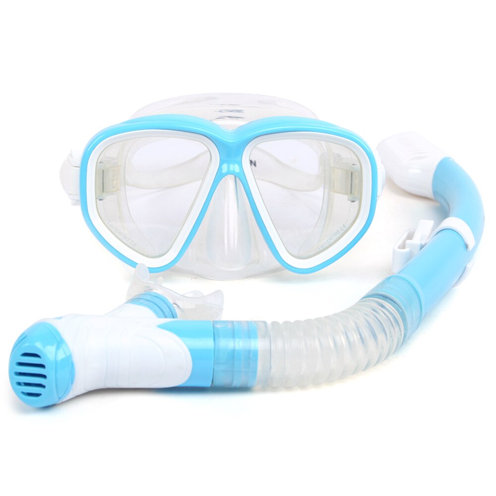 Snorkeling Goggles Snorkel Set Anti-Fog Tempered Glass Scuba Snorkeling Mask Gear Scuba Diving Masks Pool Equipment: Blue