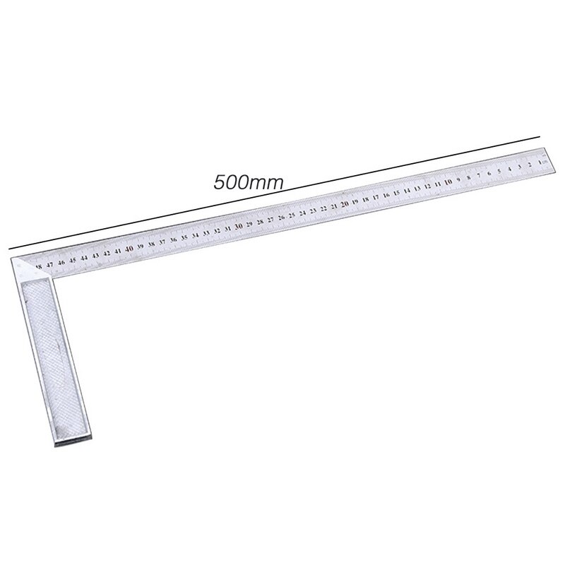 50cm 90 grados Metal acero Try Square ingenieros herramienta de medición de madera Regla De Ángulo Recto Try Square Measurement Tool