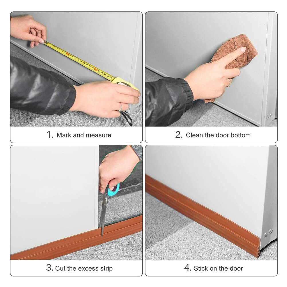Door Draft Stopper Under Door Seal Door Sweep Strip Draft Blocker Soundproof Door Bottom Weather Stripping for Doors