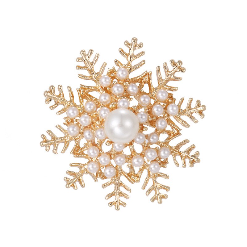 High-End Sneeuwvlok Badge Broche Mode Temperament Wilde Sneeuwvlok Parel Diamanten Broche Dames Kleding Accessoires Corsage