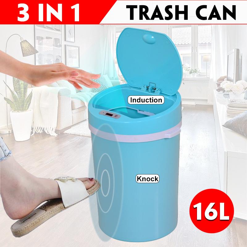 16L Automatic Induction Trash Can Touchless Smart Infrared Motion Sensor Rubbish Waste Bin Eco-friendly Waste Garbage Bin