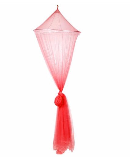Branco rosa azul redonda cortina de renda cúpula cama dossel rede princesa mosquiteiro: Vermelho