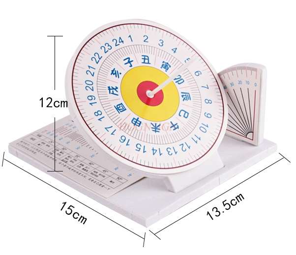 Reloj de sol con sombra de luz, modelo de sundial, amanecer antiguo como temporizador, instrumento de enseñanza, material didáctico