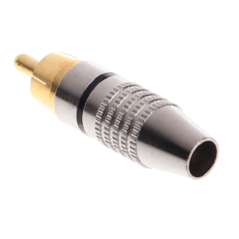 10 Pcs RCA Plug Video Locking Cable Connector Gold Plated