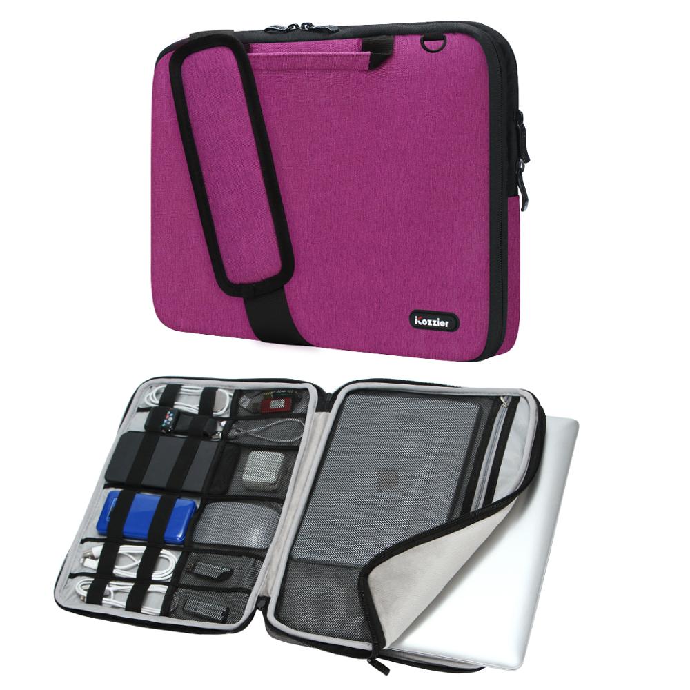 Icozzier 11.6/13/15.6 Polegada lidar com acessórios eletrônicos luva do portátil caso saco de proteção para 13 "macbook ar/macbook pro: Rose red (strap) / 15.6-polegadas