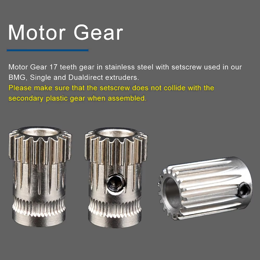 BMG Extruder Kit Dual Drive Gear Gehärteter Stahl Upgrade Feed Gear Extruder Kit für BMG für Prusa DIY Bowden Direct Extruder