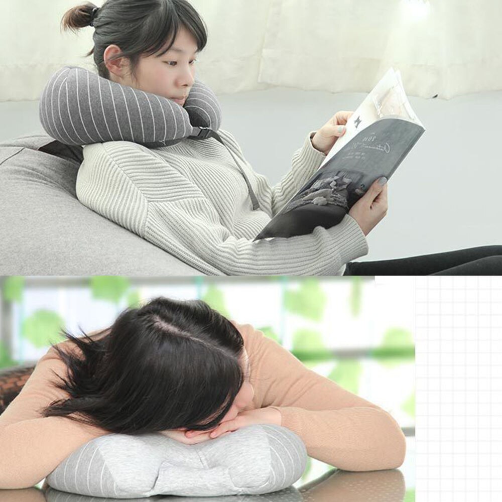 Neck Pillow U Shape Car Neck Pillows Travel Pillow for Airplane Car Office Sleep Home Mask Plaid Waist Cushion 50P007