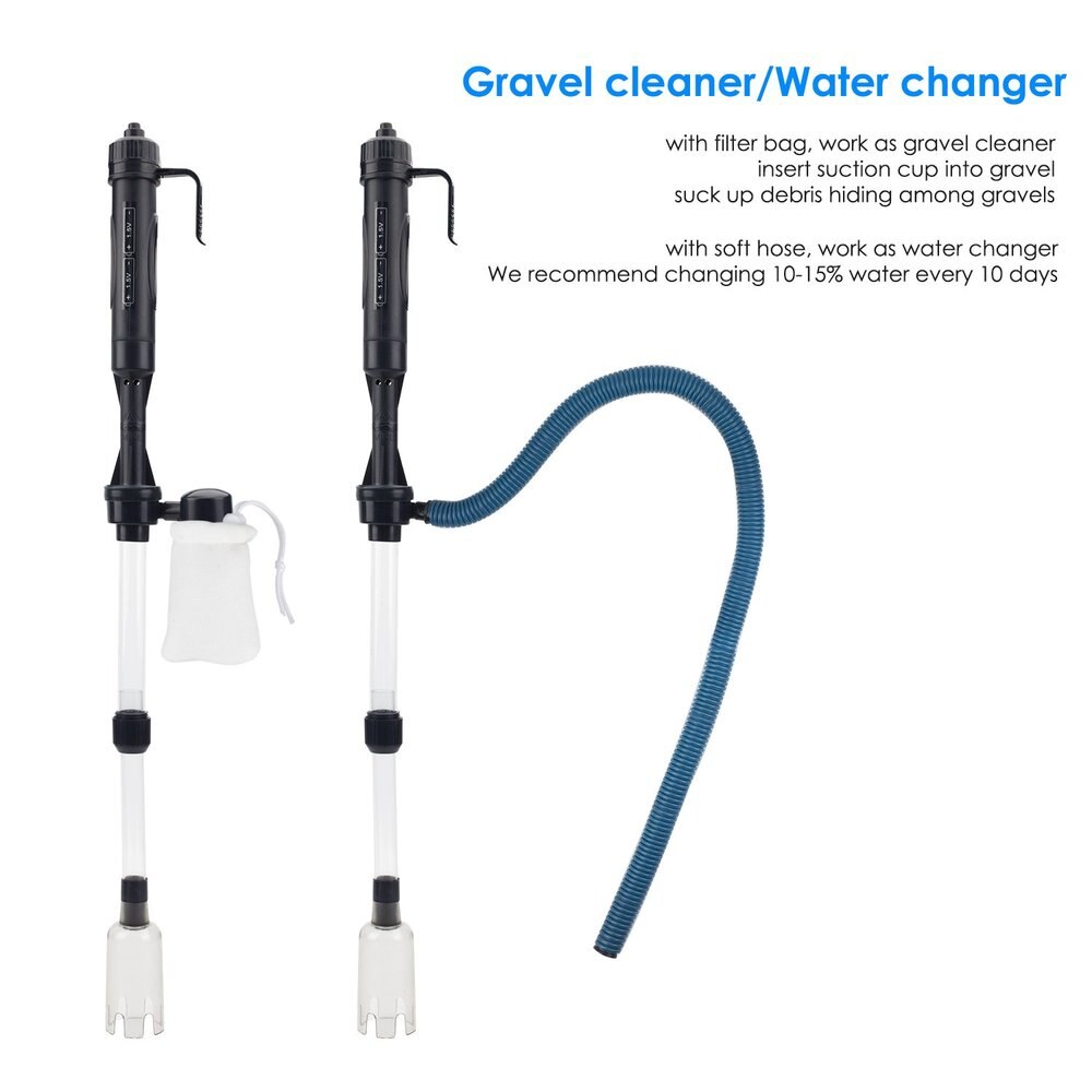 IREENUO Pulitore per Ghiaia Acquario Elettrico, Sifone Aspirarifiuti Acquario per Pesci, Filtro Acqua, Sifone per Acquario Elettrico del Pulitore per Cambio Acqua