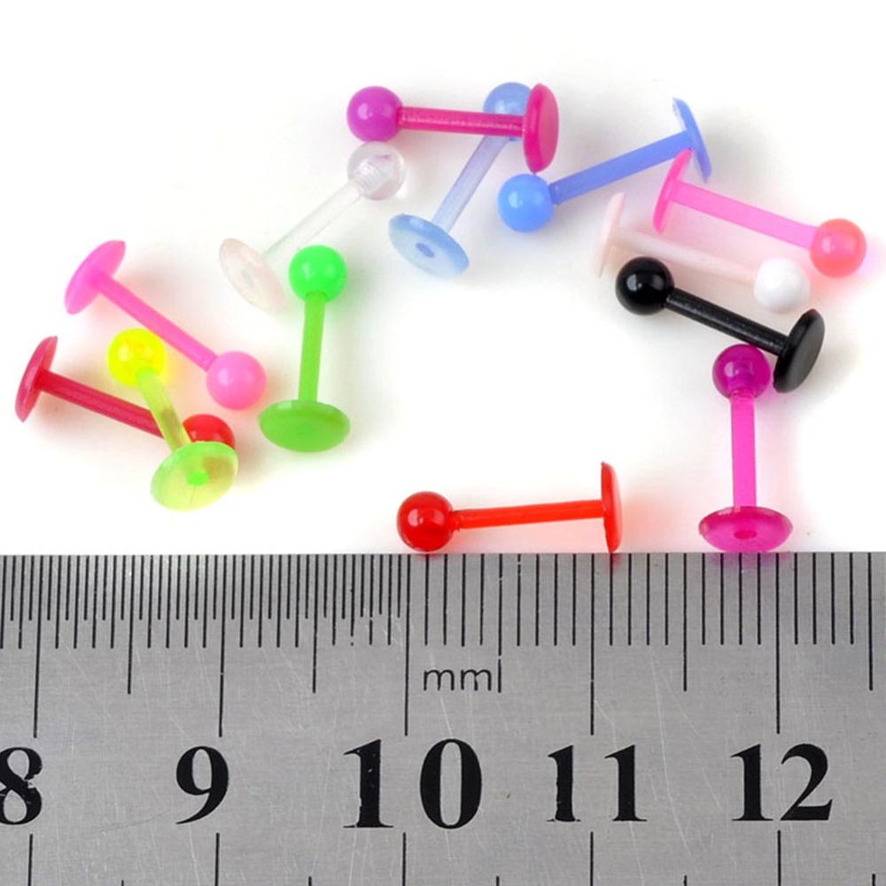 30 Stks/partij 8Mm Lengte Zachte Bioplast Flexibele Ball Neus Ring Lip Ring Tragus Oorbellen Body Piercing Sieraden