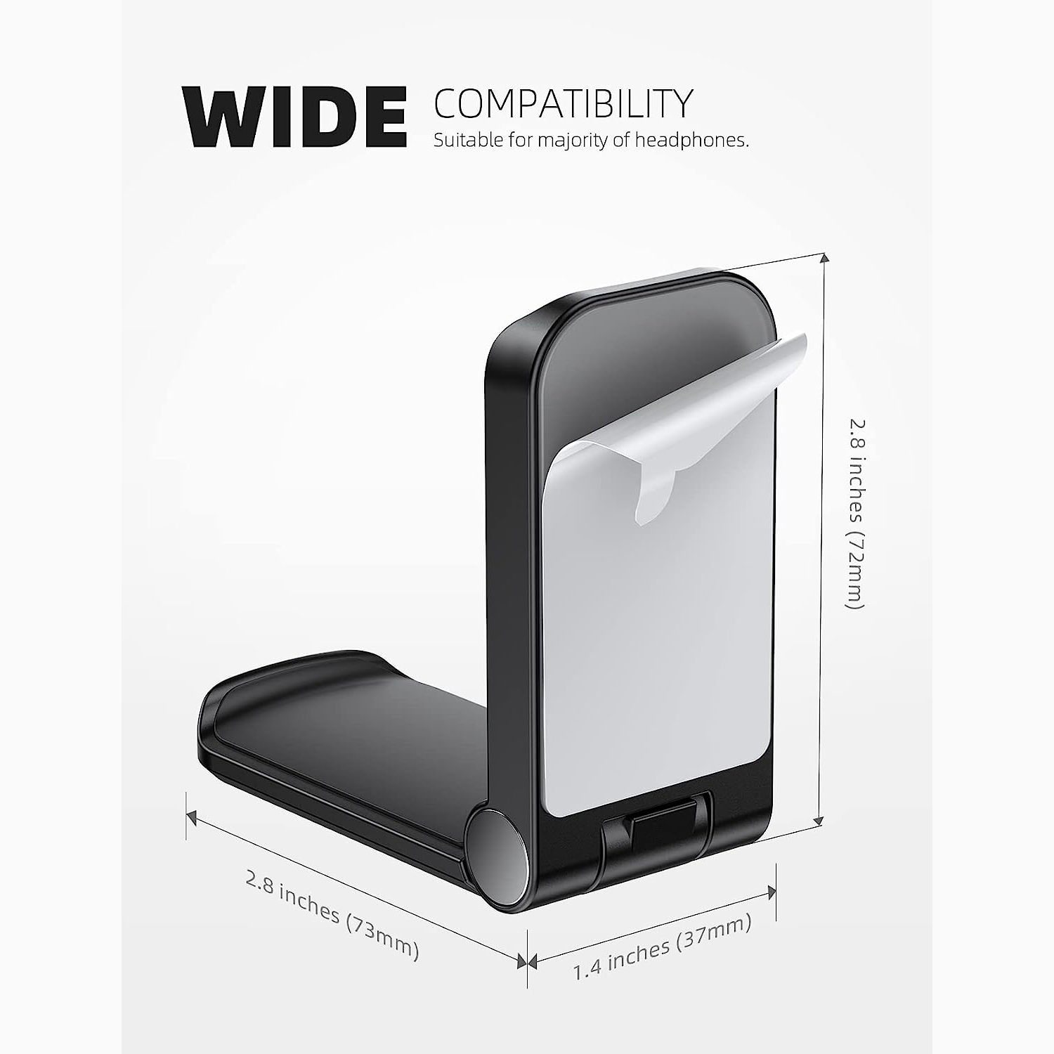 Soporte colgante pequeño para auriculares, gancho plegable, accesorios para juegos de ordenador, adecuado para dormitorio escolar, hogar y oficina, color negro