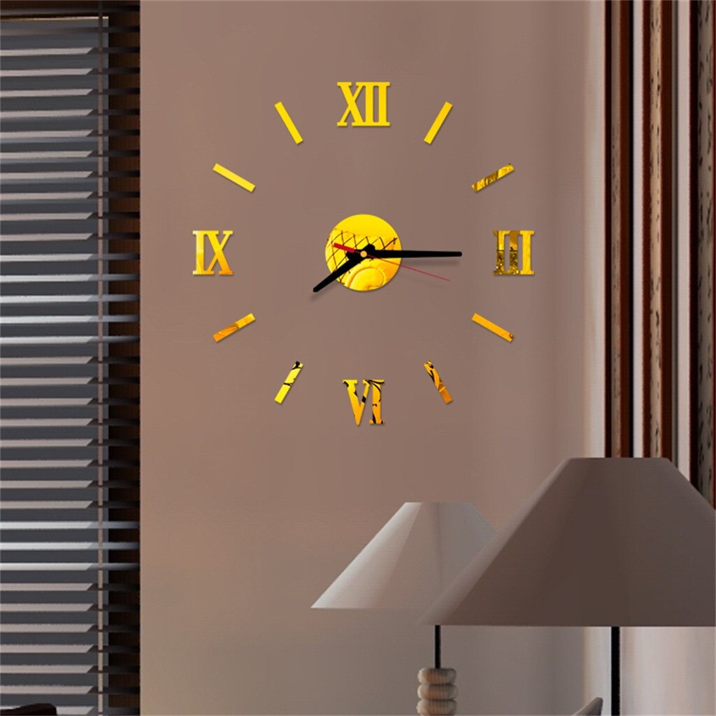 Наклейки На Стену 3d Diy Roman Numbers Acrylic Mirror Wall Sticker Clock Home Decor Mural Decals Wall Clock Modern: B