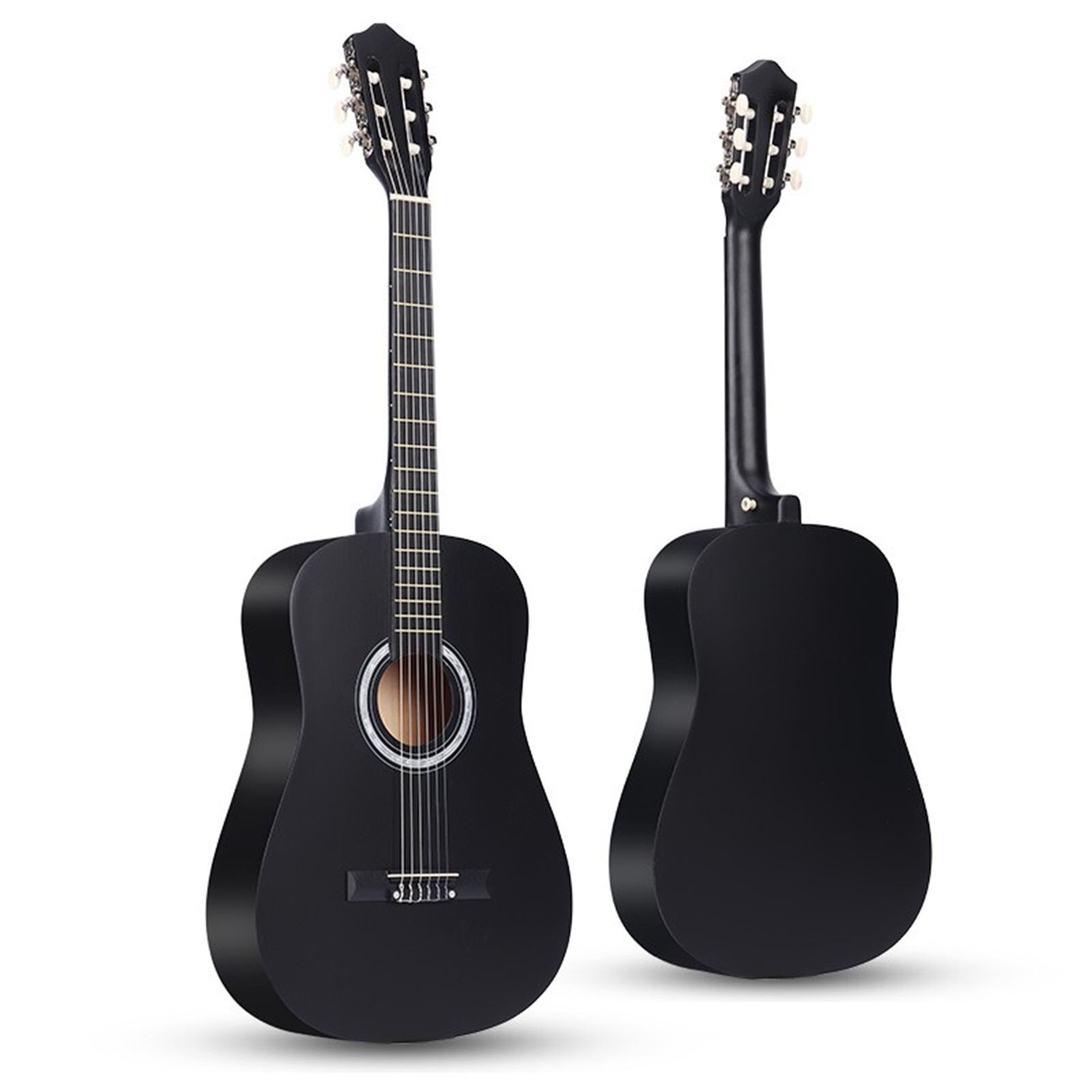 38'' Classic Acoustic Guitar 6 Strings Solid Wood Guitar 19 fret for Students Beginners
