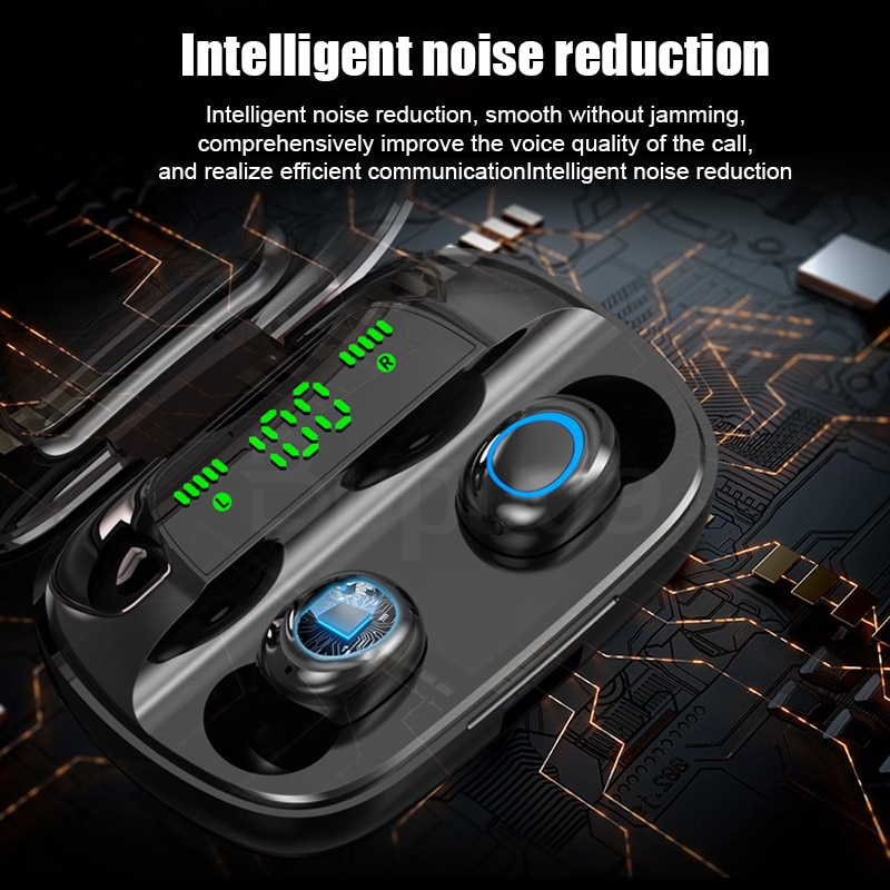 TWS Wireless Bluetooth Kopfhörer Kopfhörer Wasserdichte Sport Gaming Headset Noise Earbuds mit Mic für iPhone Xiaomi + Ladung Box