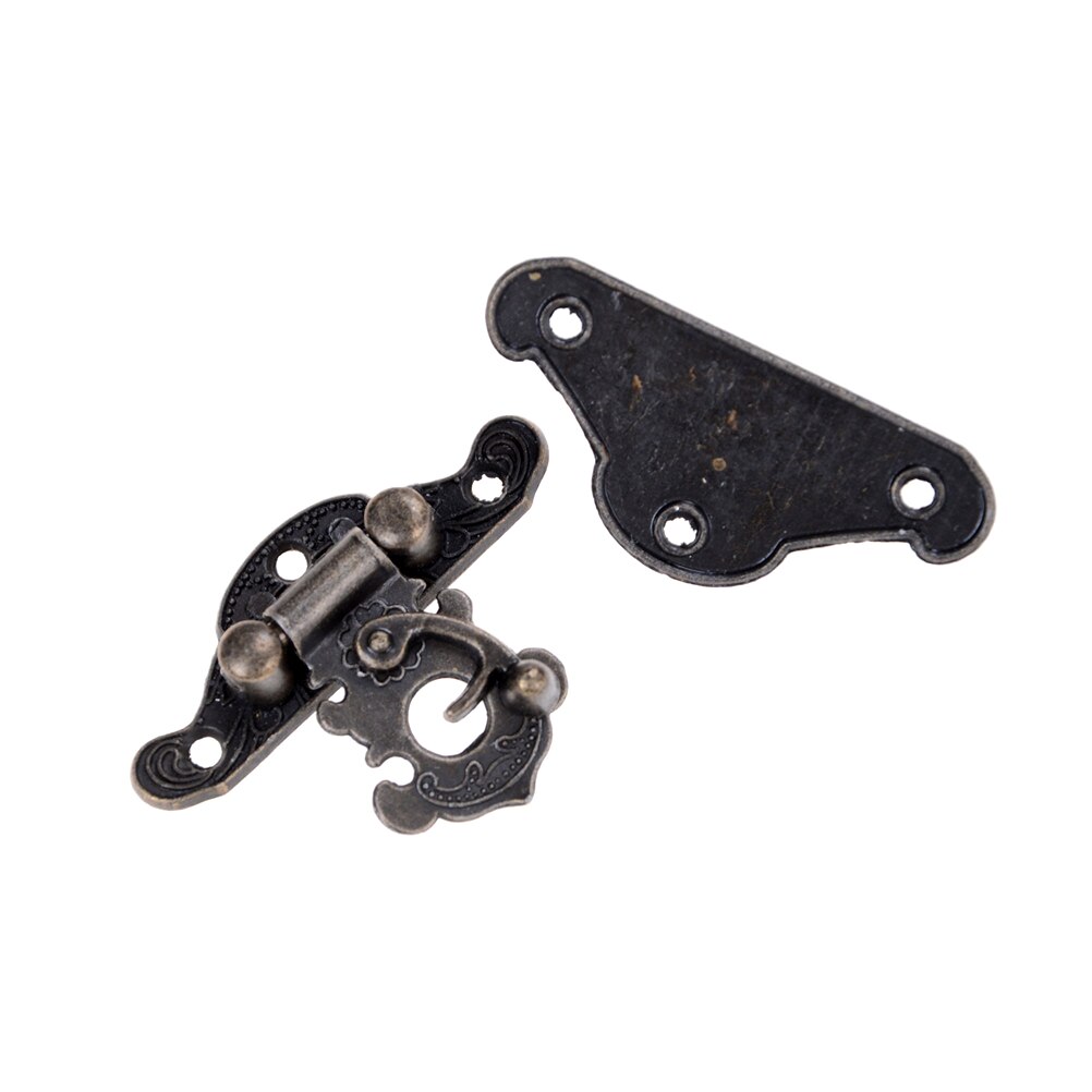 1Pc Decorative 38*28 mm Brass Suitcases Hasp Latch Buckle Clasp Antique Bronze Jewelry Wooden Box Hasps Drawer Latches