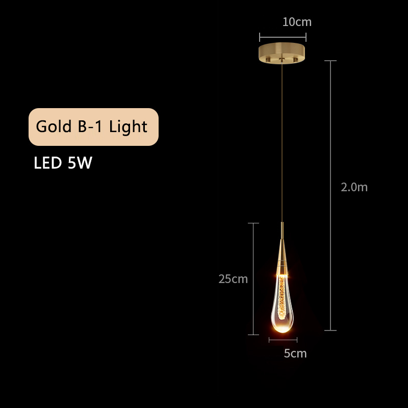 Plafonnier LED suspendu en forme de goutte d'eau, luxueux, éclairage d'intérieur, luminaire décoratif de plafond, idéal pour un salon, une chambre à coucher ou un bar: blanc chaud / Argent