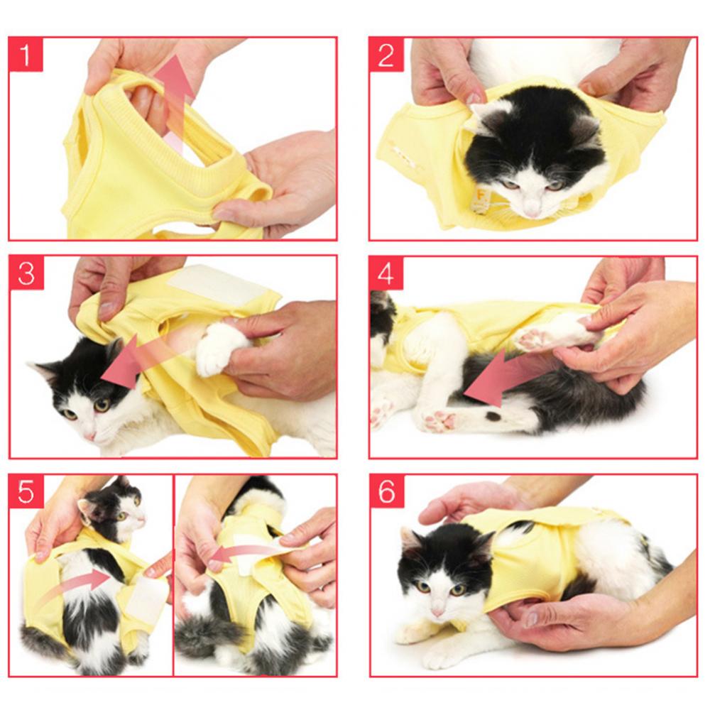 Pet Cat Recovery Weaning Suit Breathable Elastic Vest Wound Protection Clothes Anti-mite Soft Cat Weaning Suit