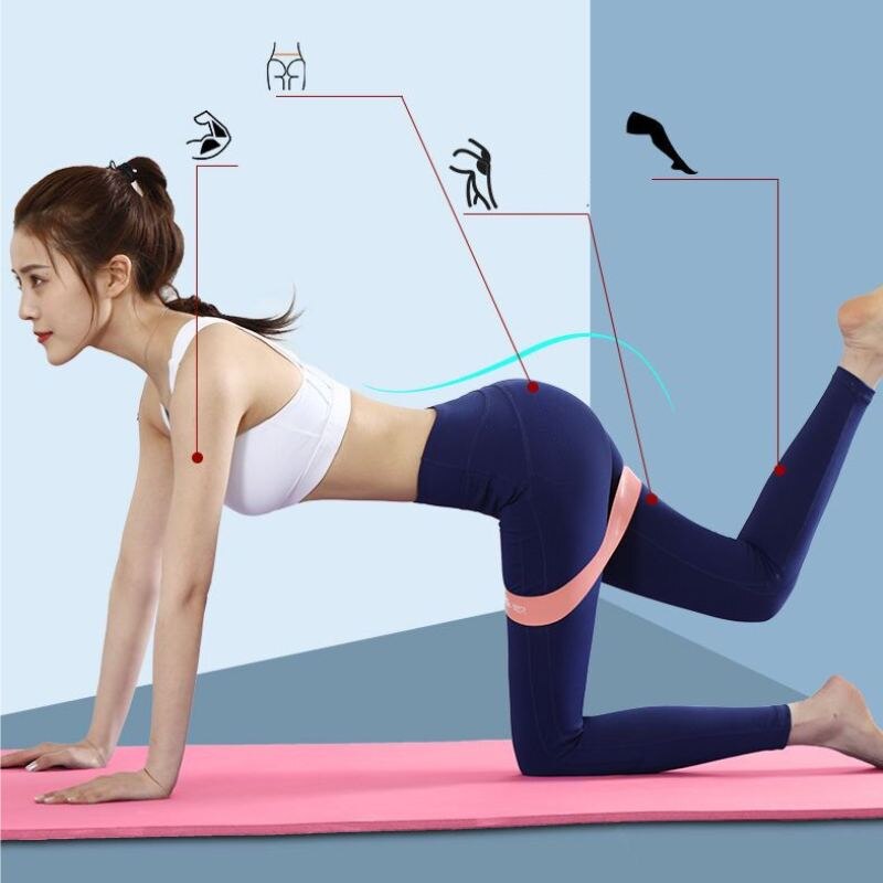Vijf kleuren fitness weerstandsband yoga spanningsband gym elastiek pilates training elastische apparatuur