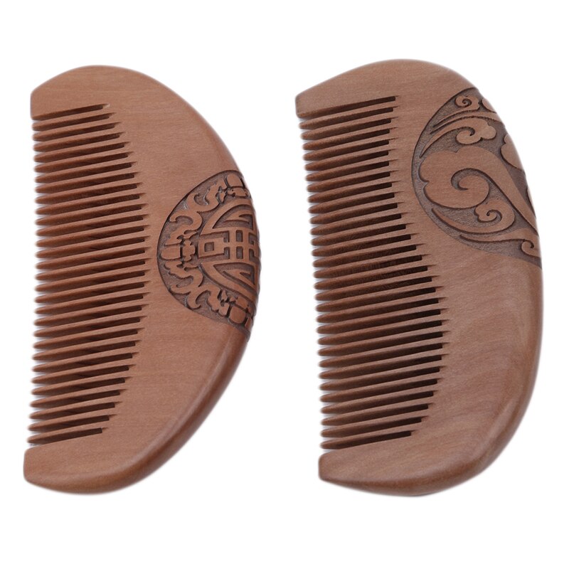 1pc Anti-Static Comb Natural Solid Wood Comb Engraved Wood Healthy Massage Hair Care Tool Beauty Accessories tool