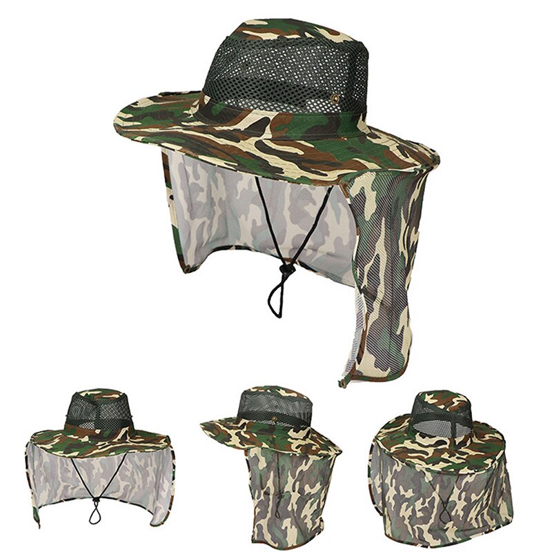 Gorros de senderismo Unisex para deportes al aire libre, sombrero de pesca y senderismo con protección UV, con solapa para el cuello y la cara, para hombre