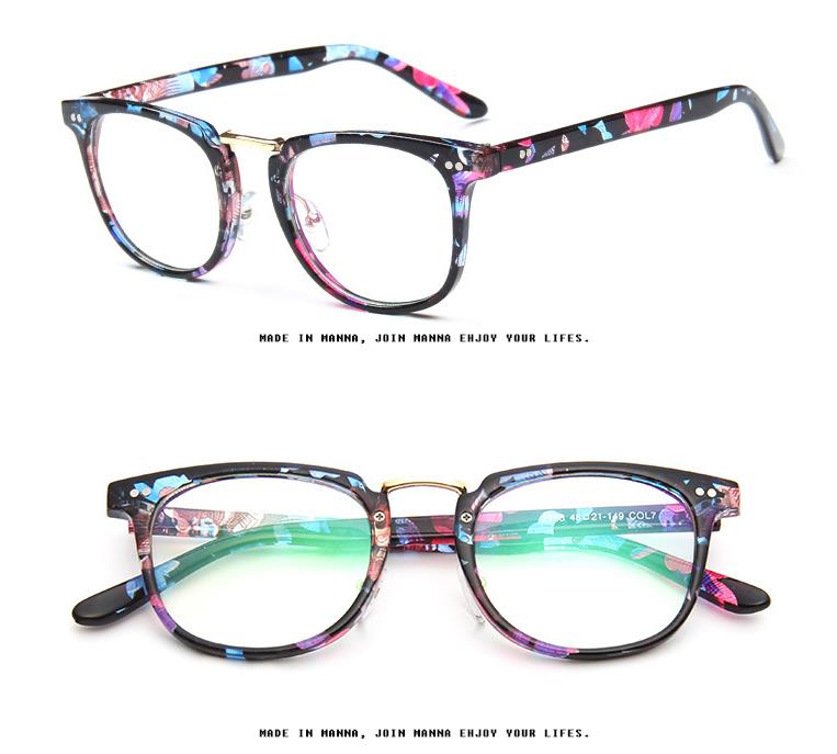 Clear Lens Glasses Men's Glasses Frame Square Optical Eyewear Retro Transparent Myopia Prescription Eyeglasses Frame: 7