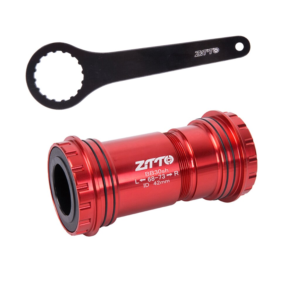 ZTTO BB30sh Bottom Brackets CERAMIC BB30 24mm Adapter Bicycle Press Fit Axle for MTB Road Bike Parts Dual Silicone Seal BB30sh: BB30sh Red and tool