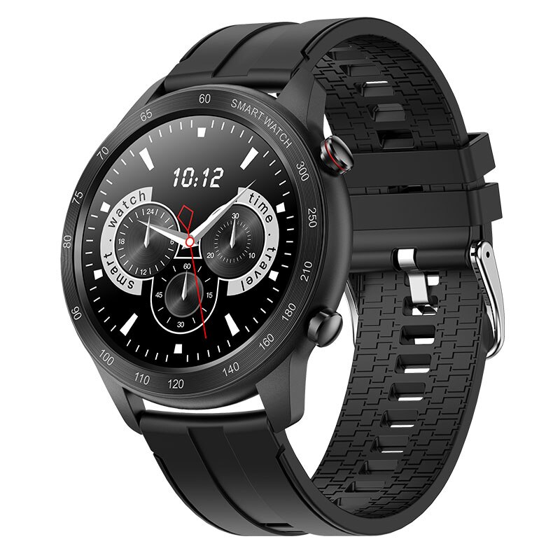 Cobrafly  mx5 smartwatch mit 1.3 -zoll-runddisplay, bluetooth-anruffunktion, wasserdicht  ip68 lange standby-zeit, herzfrequenz- und blutsauerstoffmessung: Schwarzes silikon