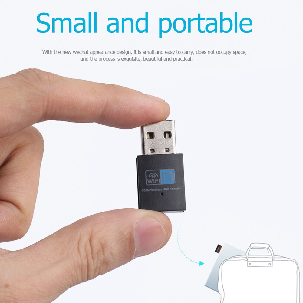 300Mbps Wifi Usb Netwerkkaart Dongle Draagbare Draadloze Internet Adapter Signaal Ontvanger Voor Laptop Notebook Pc