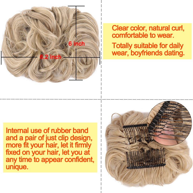 DIANQI synthetische haar elastische gummiband lockige chignon Netz mit zwei kunststoff kämme hochsteckfrisur abdeckung haar brötchen afro chignon für frauen