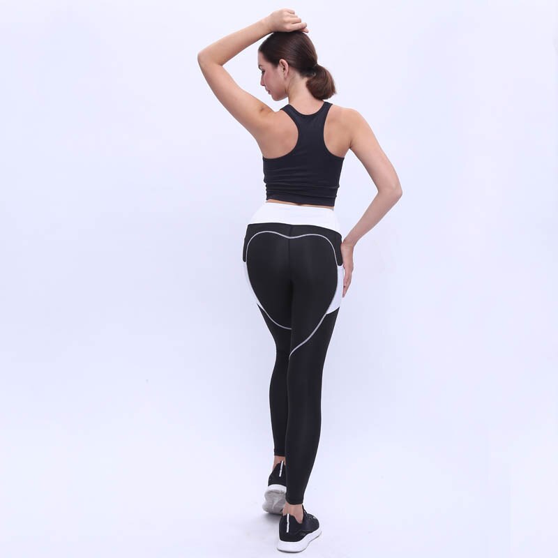 Women Workout Leggings With Side Pocket Black Pink Blue Solid Color Fitness Yoga Pants Breathable Slim Legging For Women