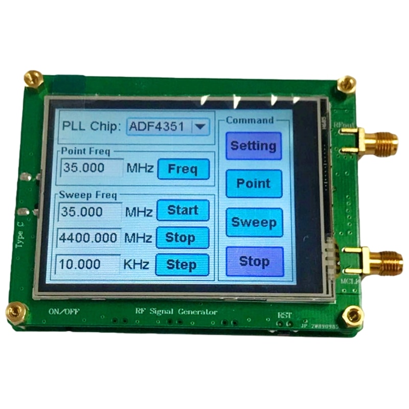 Hho -35-4400m adf 4351 rf signalkilde signal generator bølge / punkt frekvens tryk sn lcd display kontrol