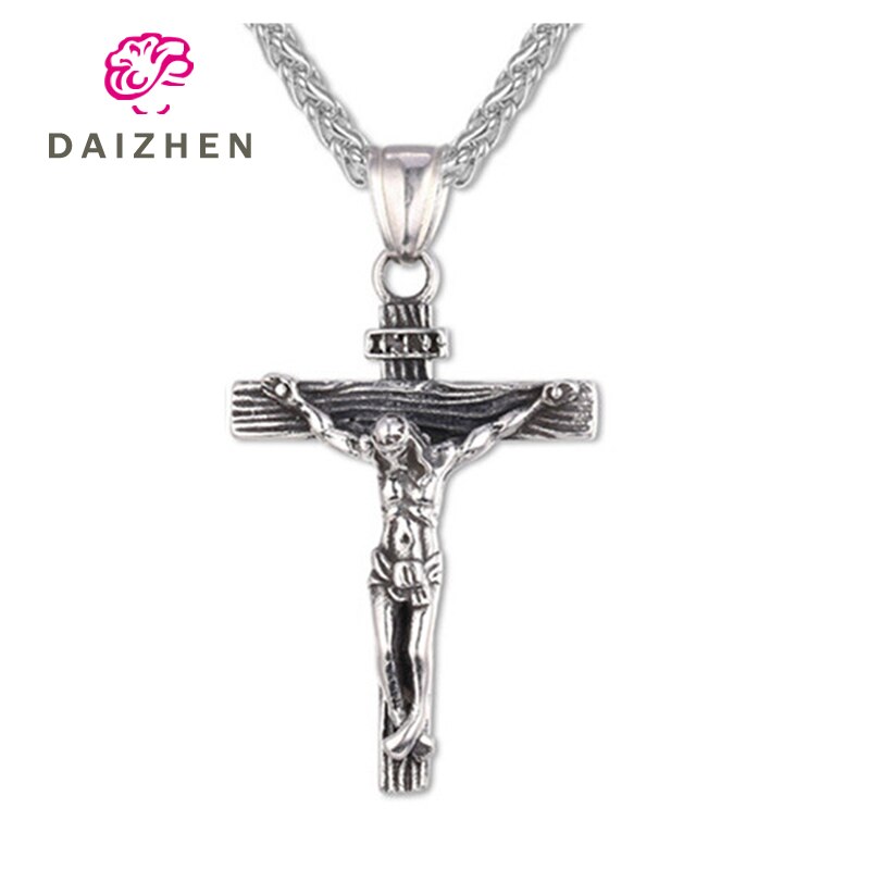 Religieuze Jesus Cross Ketting Voor Mannen Gold Kleur Cross Hanger Met Ketting Ketting Sieraden Voor Mannen