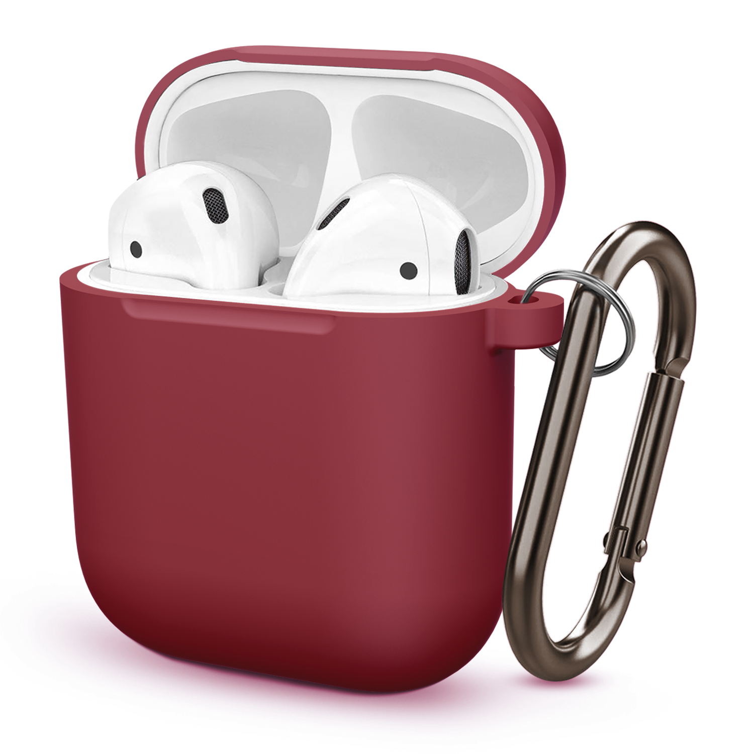 Siliconen hoes met haakafdekking voor Apple Airpods 1e 2e generatie 1 2 Beschermende schokbestendige draadloze koptelefoonhoes Oplaaddoos Zakken: Goud