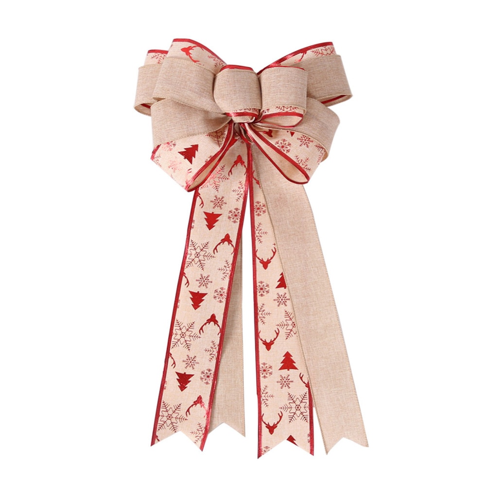 Albero di natale grande fiocco rosso nodo festa di capodanno decorazione di cerimonia nuziale decorazione 25*30cm ornamenti appesi scatola d'oro avvolgimento decorativo