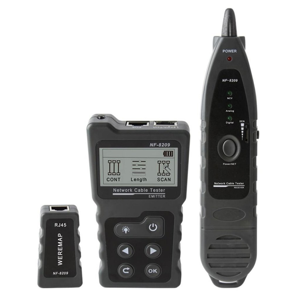 NF-8209 Digital Line Finder LCD Display Measure Length Wire Checker Test Network Tool Scan Cable Wiremap Tester: Default Title
