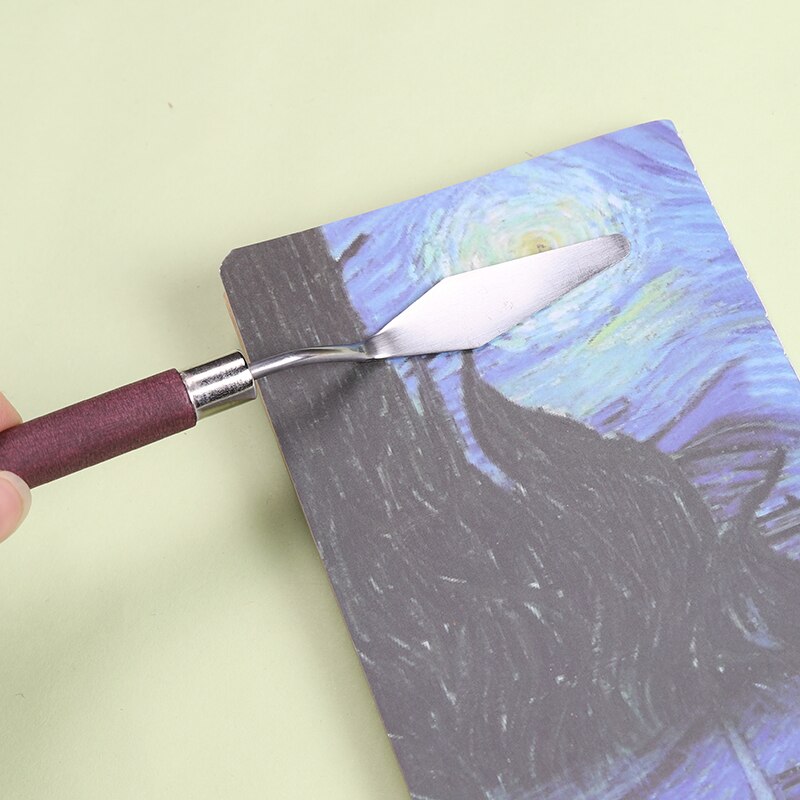 Olieverf Messen Rvs Spatel Paletmes Olieverf Mengen Mes Schraper Kunstenaar Ambachten Art Gereedschap Levert: 1PCS E