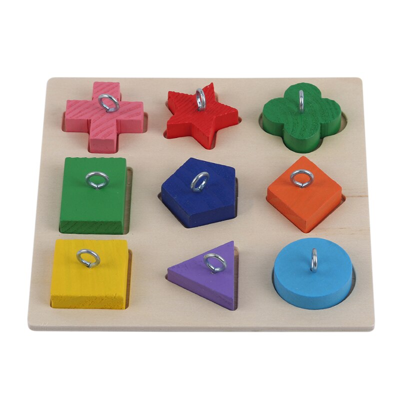 Birds Toys Geometric Shape and Color Matching Toys Wooden 3D Puzzles Pet Toy: Default Title