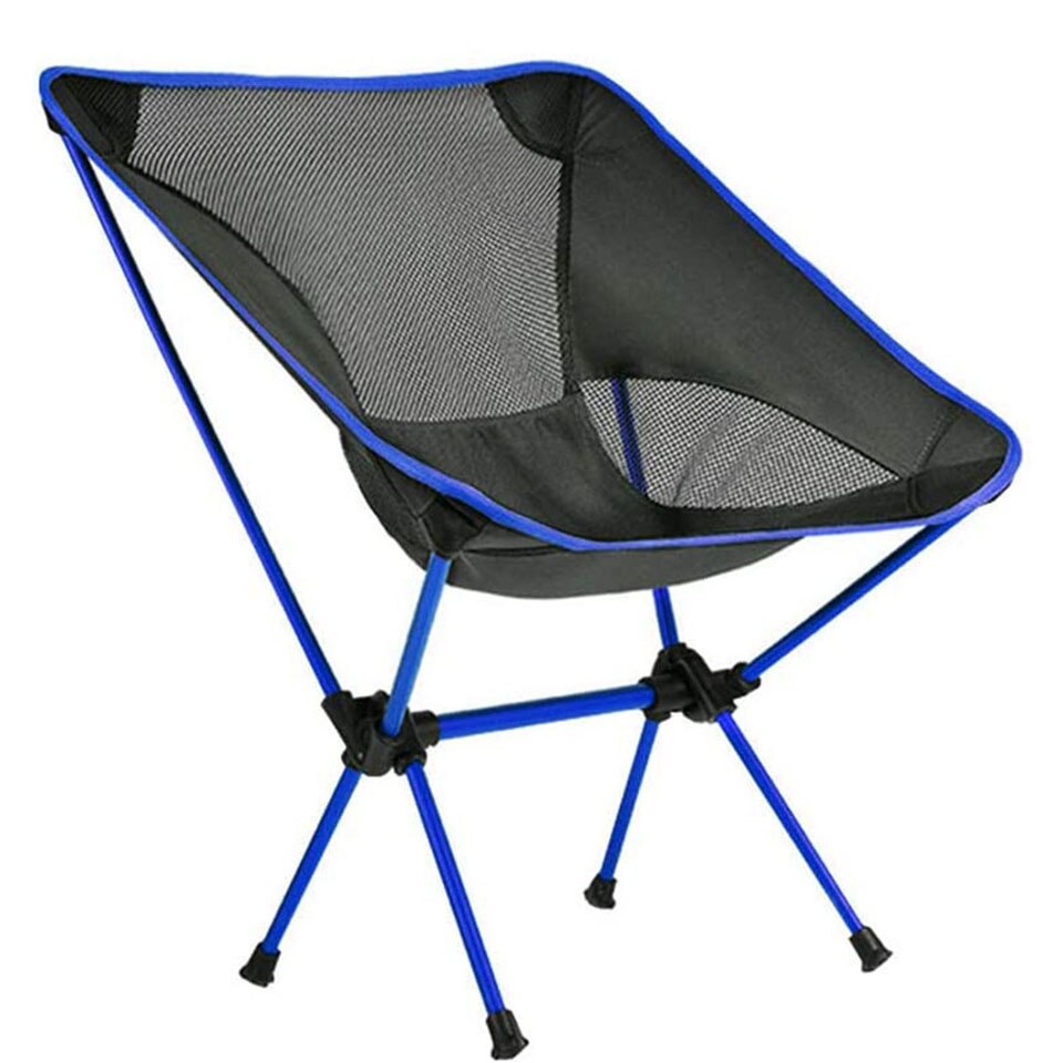 Draagbare strandstoel, picknickstoel, visgerei, reisstoel, opvouwbare stoel voor buiten, ultralicht: Blauw