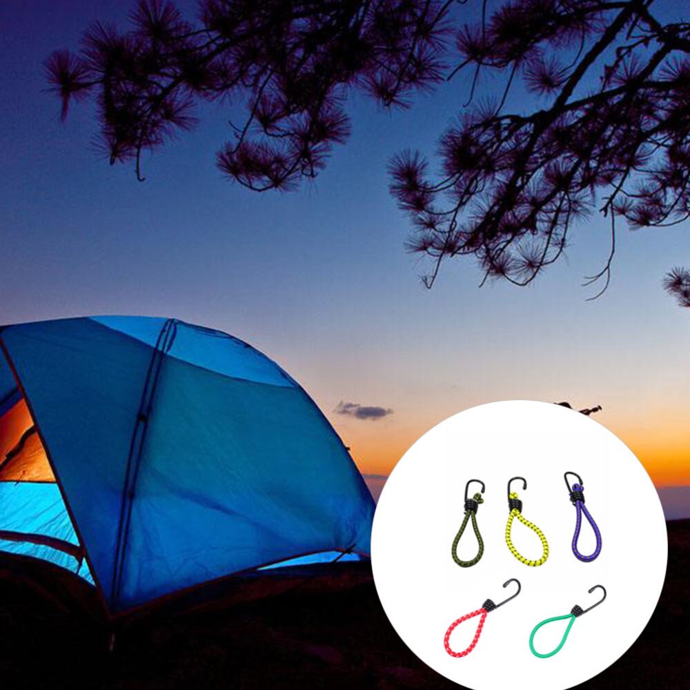 5 stk rebspænde premium multifunktion tykkere elastisk telt fast tilbehør campingteltkroge bindende rebspænde til telt ou: Default Title