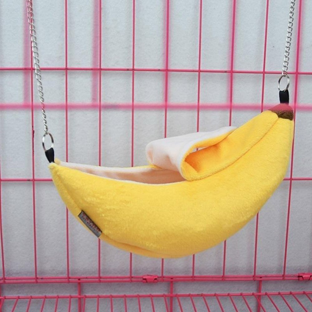 Hamster bomuld reden banan form hus hængekøje køjeseng hus legetøj bur til sukker svævefly hamster lille dyr fugl kæledyr forsyninger