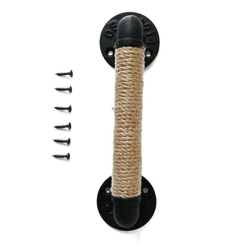Industrial Style Pipe Furniture Handle Barn Sliding Wooden Door Handles Black Antique Vintage European Wrought Iron Rope Handle