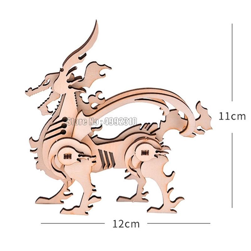 Diy 3d Wooden Puzzle Toy Assembly Animal Deer Tiger Model Building Kits For Children Kids Christmas Educational Toys
