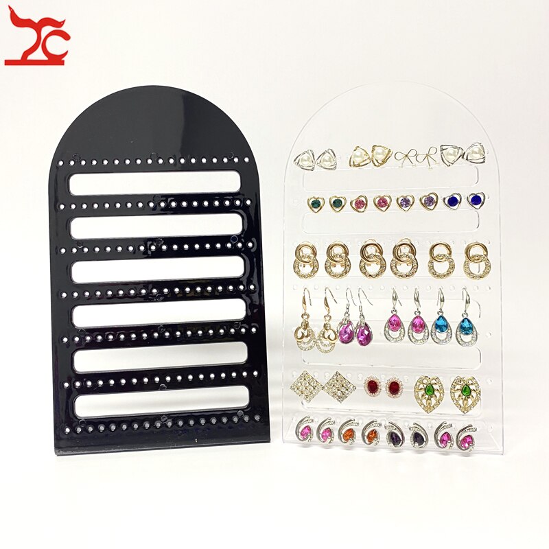 126 Holes Showcase Rack Jewelry Plastic Earring Board Holder Ear Studs Display Stand For joyeros organizador de joyas 2pcs/lot