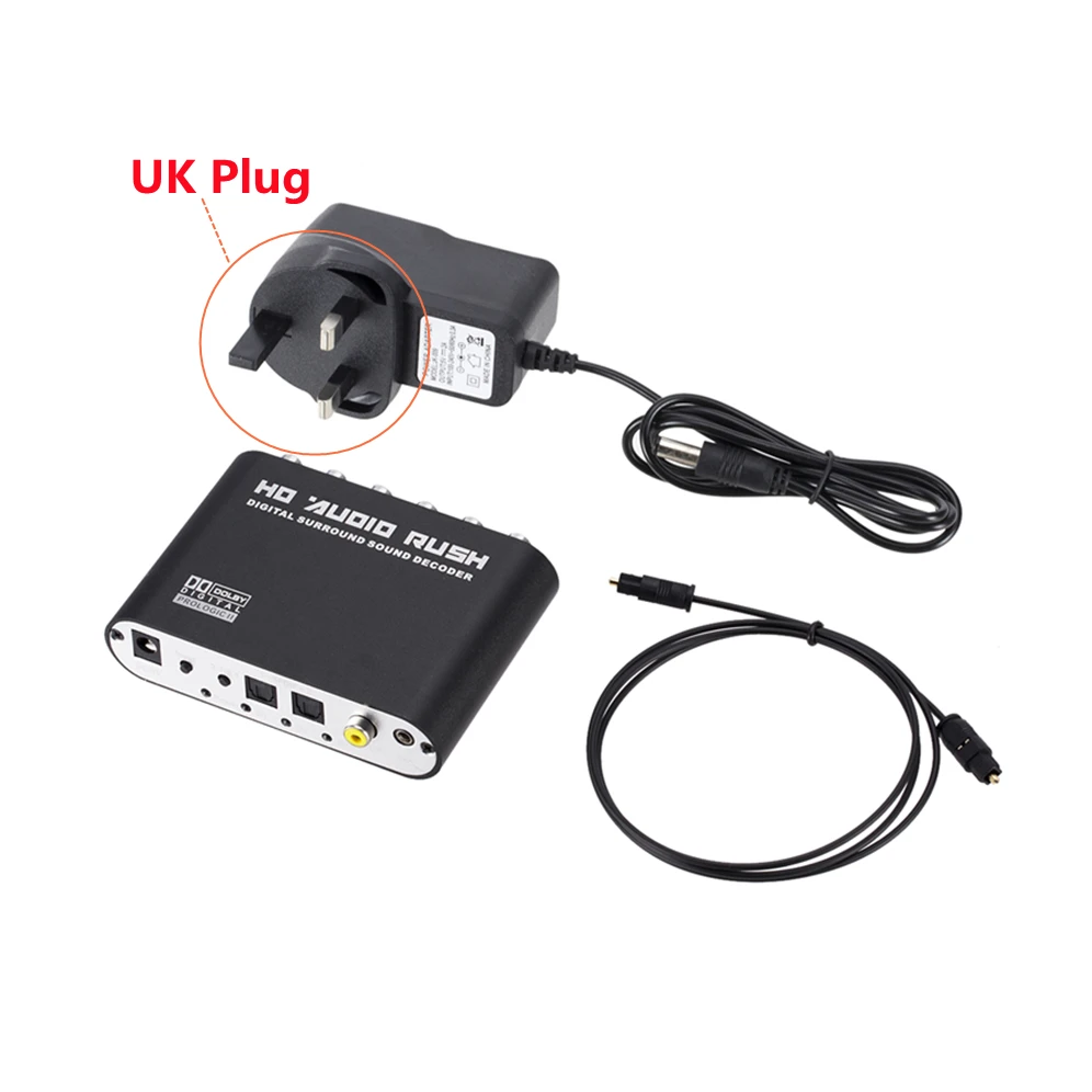 GRWIBEOU 5.1 CH Digitaal naar Analoog Audio Converter Decoder Versterker Audio SPDIF Coaxiaal naar RCA DTS AC3 Optisch Digitaal naar Analoog: Bruin