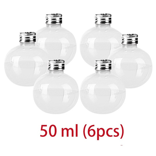 1/6 Pack ampoule créative décoration de noël boule bouteille d'eau 1PC 50ml alcool rempli arbre de noël ornements lait jus ampoules: 6PCS