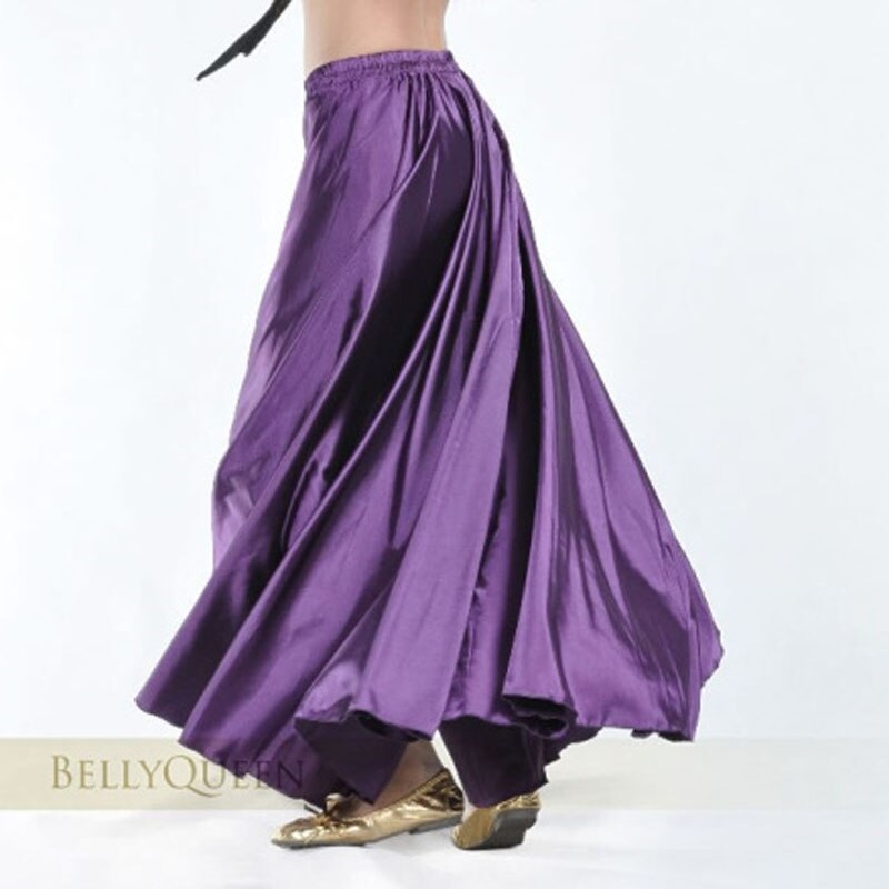 Jupe longue en Satin et Polyester de pour femmes, tenue de scène espagnole, Performance de danse, costume Flamenco, jupe de 360 à 720 degrés: Color4 / M